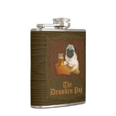 De Drunken Pug-logo erkolf. Heupfles (Rechts)