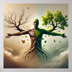 De dualiteit van het leven - groei en verval poster