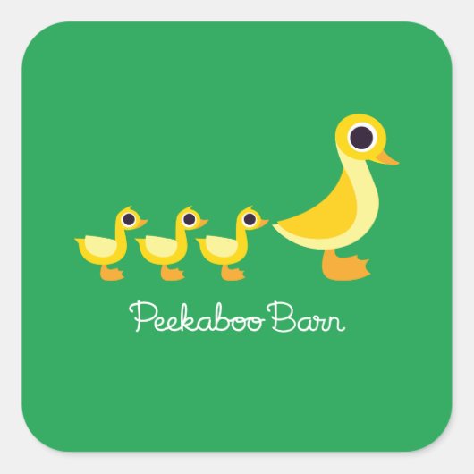 De Duck-familie Vierkante Sticker (Voorkant)