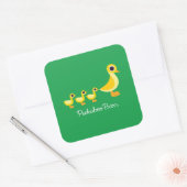 De Duck-familie Vierkante Sticker (Envelop)
