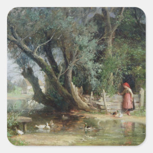 De Duck Pond Vierkante Sticker