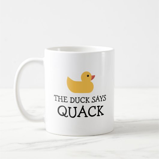 De Duck zegt Quack Yellow Bath Duck Koffiemok (Links)