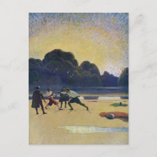 De Duel op de strand Briefkaart (Voorkant)