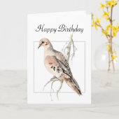 De Duif van de schildpad, Vogel, Lege Verjaardag Kaart (Gele Bloem)