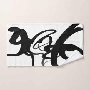 De duikers: Abstract Zwart & Wit Bad Handdoek