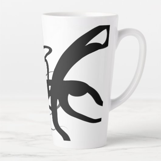 De duikers: Abstract Zwart & Wit Latte Mok (Rechts)