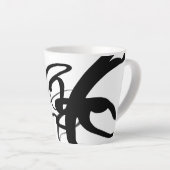 De duikers: Abstract Zwart & Wit Latte Mok (Rechterhoek)