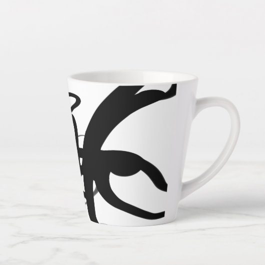 De duikers: Abstract Zwart & Wit Latte Mok (Rechts)