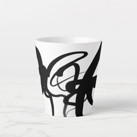 De duikers: Abstract Zwart & Wit Latte Mok (Voorkant)