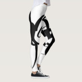 De duikers: Abstract Zwart & Wit Leggings (Rechts)