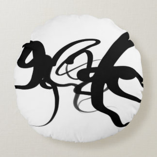 De duikers: Abstract Zwart & Wit Rond Kussen