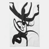 De duikers: Abstract Zwart & Wit Theedoek (Verticaal)