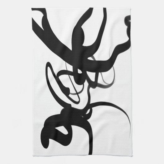 De duikers: Abstract Zwart & Wit Theedoek (Verticaal)