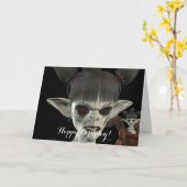 De duisternis komt Mooie Misser Piggy Birthday Kaart (Gele Bloem)