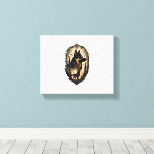 De Duitse Herder 005 Canvas Afdruk (Insitu (Houten vloer))