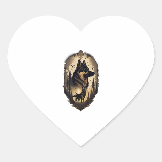 De Duitse Herder 005 Hart Sticker (Voorkant)