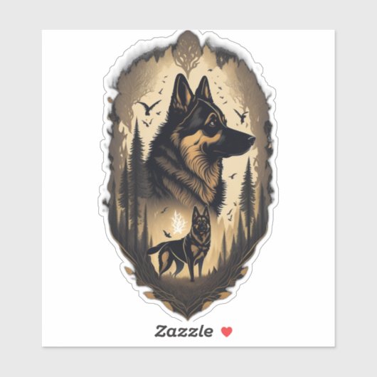 De Duitse Herder 005 Sticker (Vel)