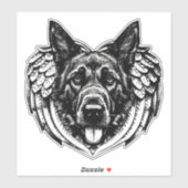 De Duitse herder Angel-hoofdkunstschildering Sticker (Vel)