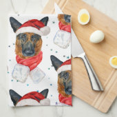 De Duitse herder Breed Dog Pattern sterft Kerstmis Theedoek (Quarter Fold)