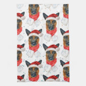 De Duitse herder Breed Dog Pattern sterft Kerstmis Theedoek (Verticaal)