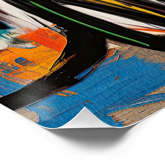 De Duitse herdershond Graffiti 01 - Leonardo Abb Perfect Poster (Hoek)