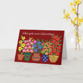 De Duitse Kaart van de Verjaardag - Flower power! (Gele Bloem)