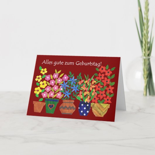 De Duitse Kaart van de Verjaardag - Flower power! (Voorkant)