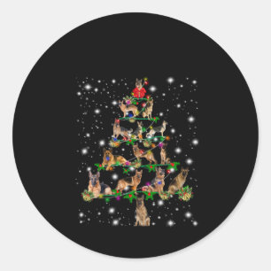 De Duitse kerstboom, bedekt door vlieglicht Ronde Sticker