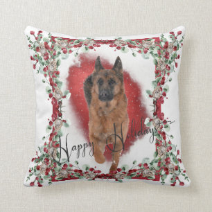 De Duitse kerstfoto van Shepherd in de sneeuw Kussen