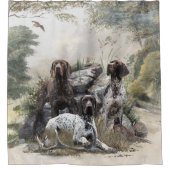 De Duitse kortharige pointer of Deutsch Kurzhaar Douchegordijn (Voorkant)