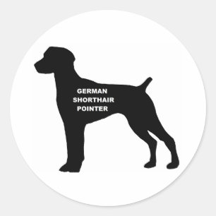 de duitse stenografische aanwijzer silhouette ronde sticker