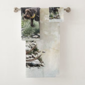 De Duitse Wirehaired Pointers, Art Bad Handdoek (Insitu)