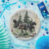 De Duitse Wirehaired Pointers, Art Papieren Bordje (Feest)