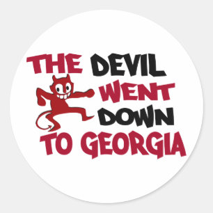 De duivel ging naar Georgië Ronde Sticker