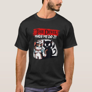 De duivel heeft me het laten doen Halloween Devil T-shirt