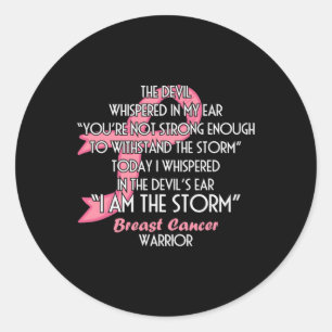 De duivel in mijn oor ben ik het Storm - Bre Ronde Sticker