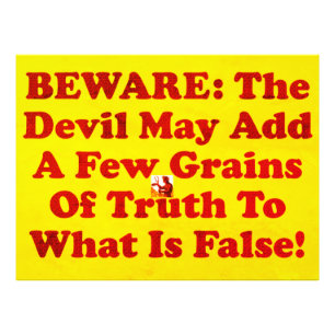 De duivel is een leugenaar. foto afdruk