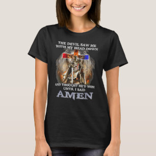 De duivel zag me met mijn hoofd naar beneden dat h t-shirt