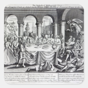 De duivelse maskquerade vierkante sticker