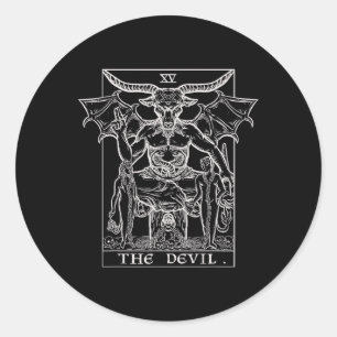 De Duivelse Tarot Kaart Phomet Gothic Halloween Sa Ronde Sticker