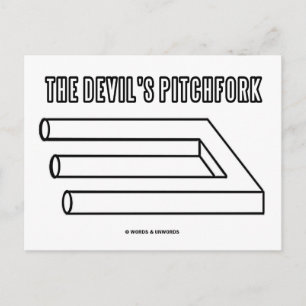 De duivelsfork (optische illusie) briefkaart