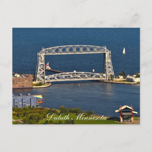 De Duluth Minnesota Lift Bridge Briefkaart (Voorkant)