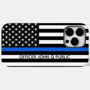 De dunne Amerikaanse Vlag van Blue Line met Naam Case-Mate iPhone 14 Pro Max Hoesje