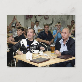 De dvedev en de Poetin Party Briefkaart