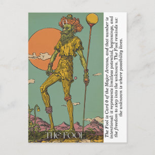 De Dwaas Tarotkaart Mystieke Grote Arcana Kunst Briefkaart