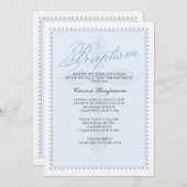 De Dwars Blauwe Uitnodiging van het doopsel (Voorkant / Achterkant)