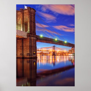 De East River, Brooklyn Bridge, Manhattan Poster
