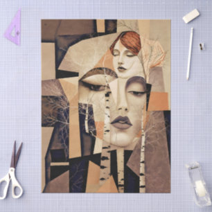 De Echo van “Virelle” – Een Abstract Portret Tissuepapier