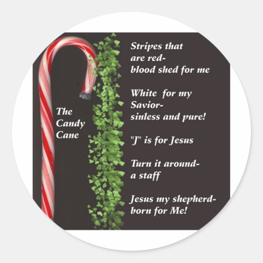 De echte Candy Cane Betekenis Ronde Sticker (Voorkant)
