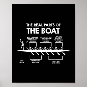 De echte delen van de boot Grappig Skeleton Rowing Poster